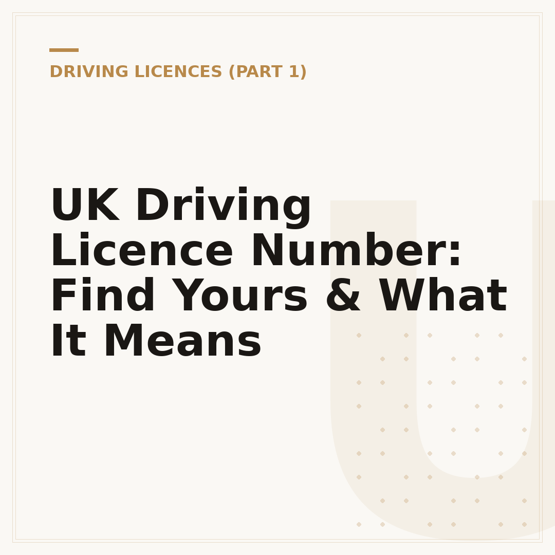 UK Driving Licence Number: Find Yours & What It Means