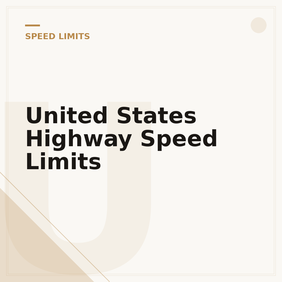 United States Highway Speed Limits