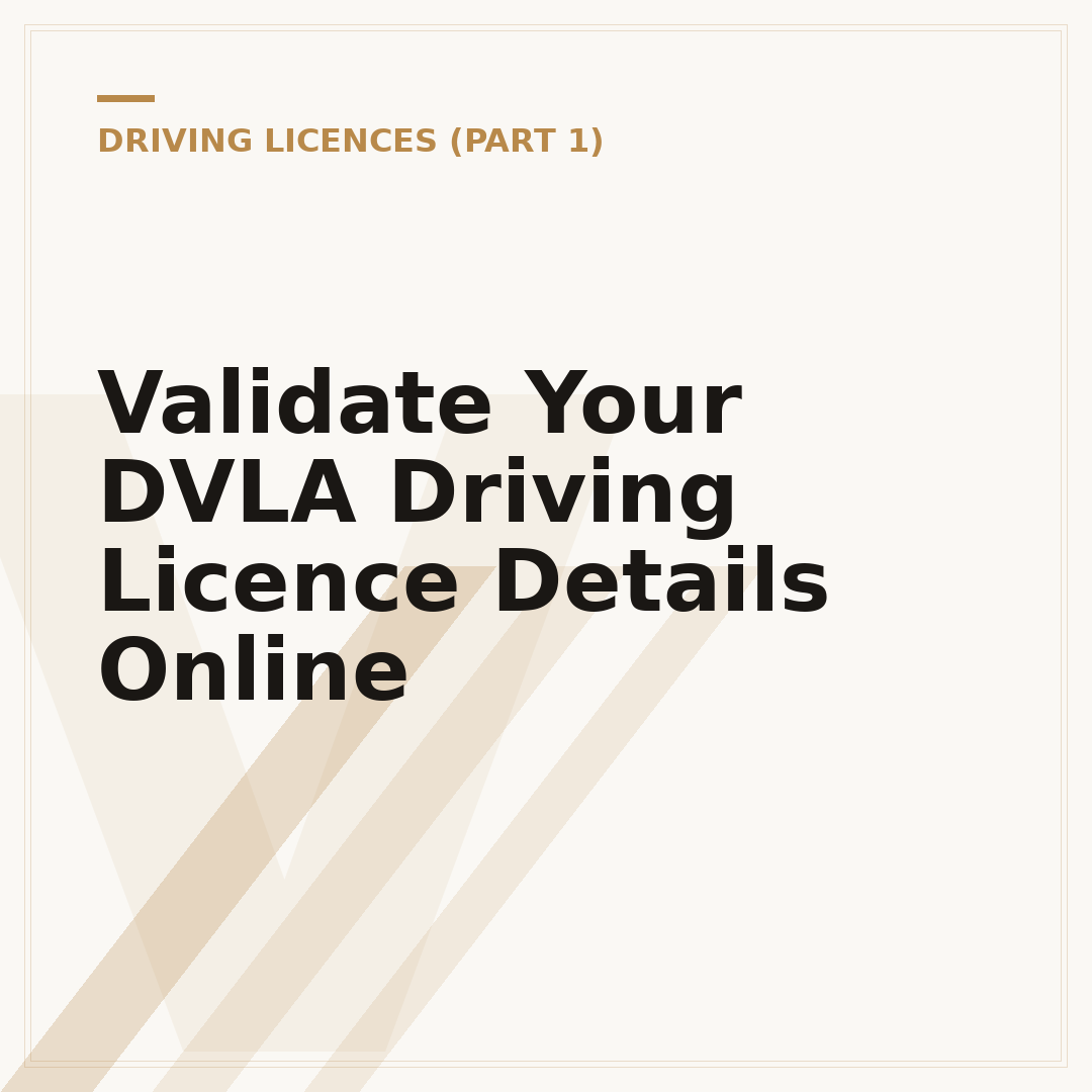 Validate Your DVLA Driving Licence Details Online