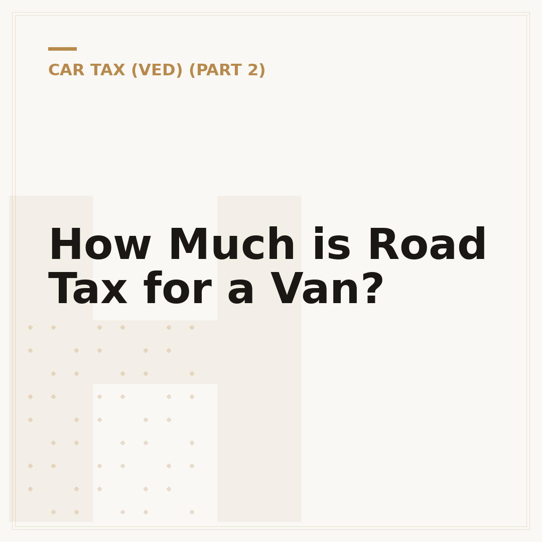 How Much is Road Tax for a Van?