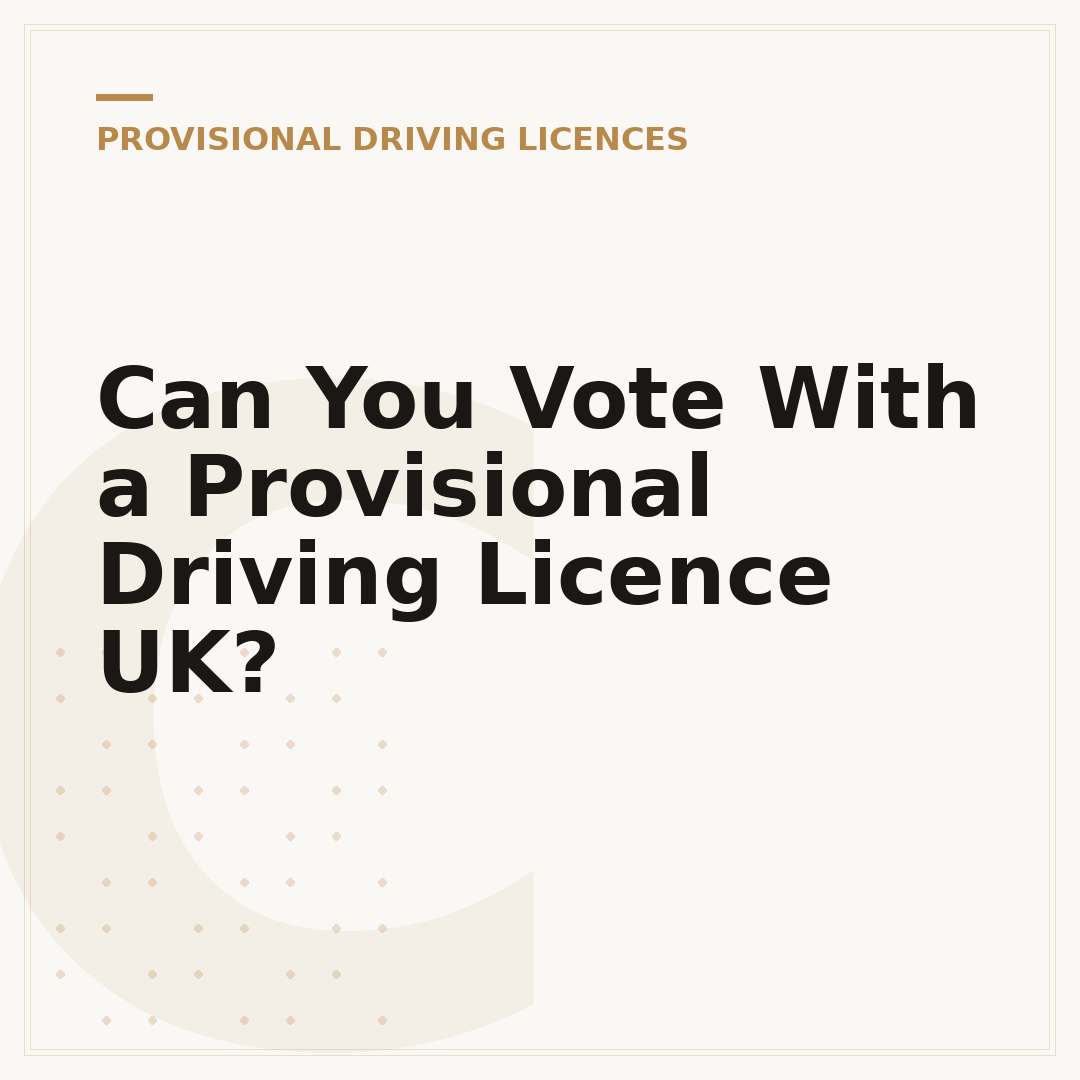Can You Vote With a Provisional Driving Licence UK?