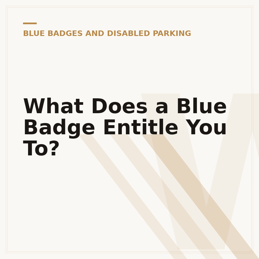 What Does a Blue Badge Entitle You To?