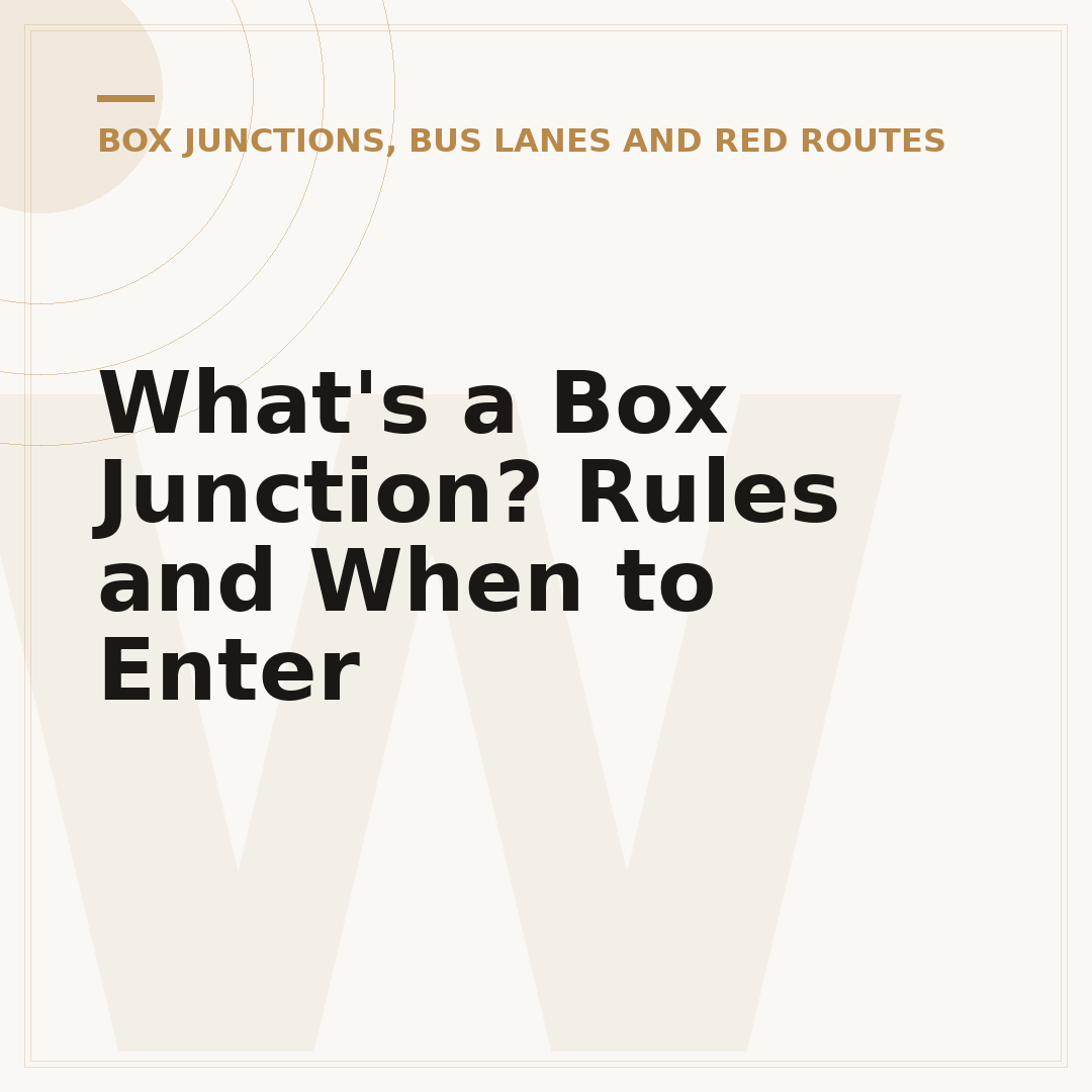 What's a Box Junction? Rules and When to Enter