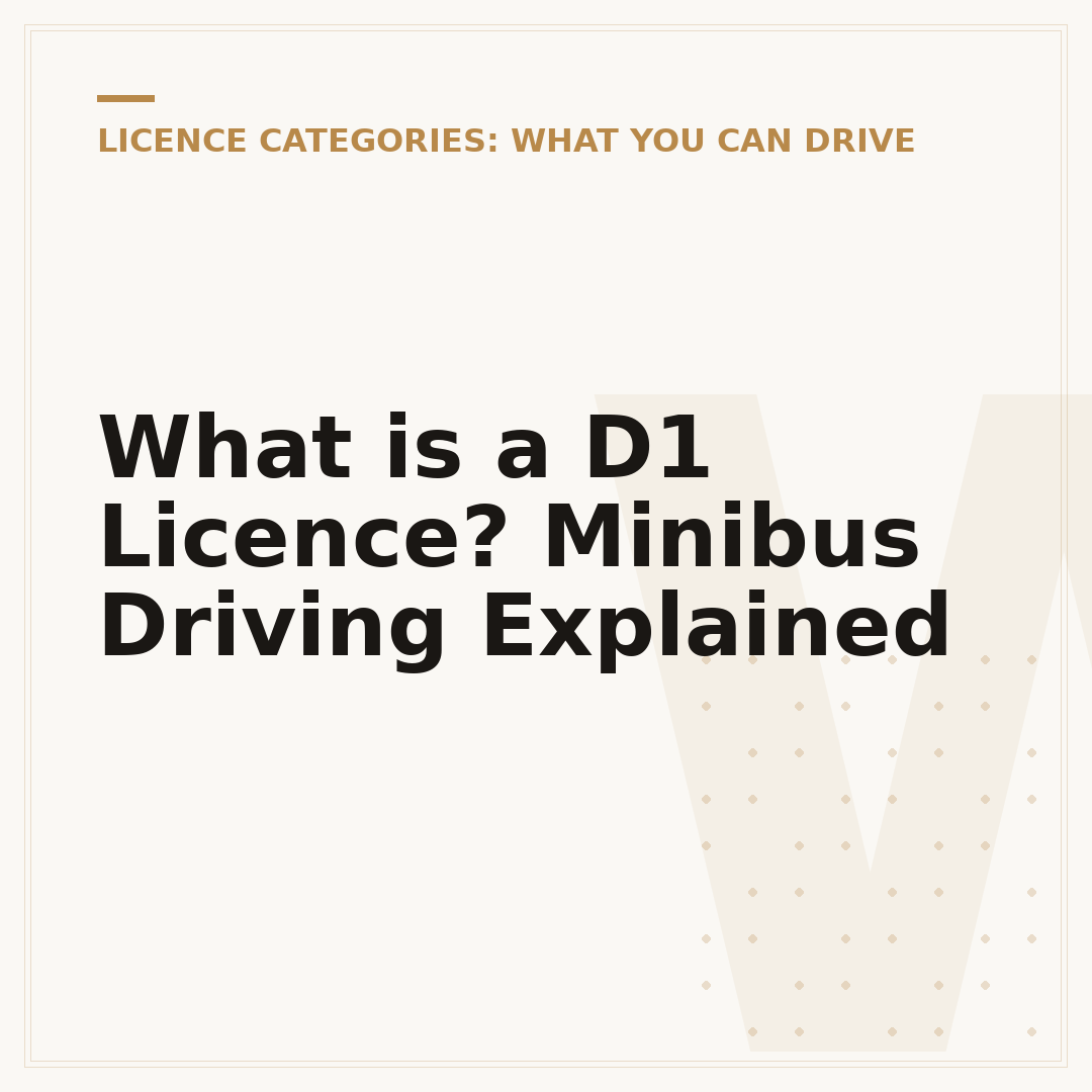 What is a D1 Licence? Minibus Driving Explained