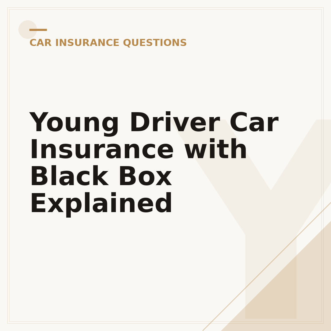 Young Driver Car Insurance with Black Box Explained